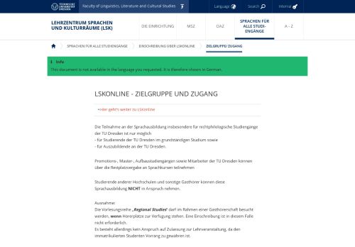 
                            9. LSKonline - Zielgruppe und Zugang — Lehrzentrum ... - TU Dresden
