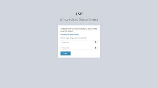 
                            9. LSP | Log in - Universitas Gunadarma
