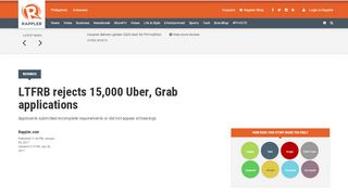 
                            9. LTFRB rejects 15,000 Uber, Grab applications - Rappler