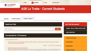 
                            12. LTU Password - FAQs for Current Students, La Trobe University