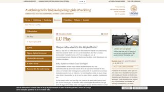 
                            4. LU Play | Avdelningen för högskolepedagogisk utveckling, Lunds ...