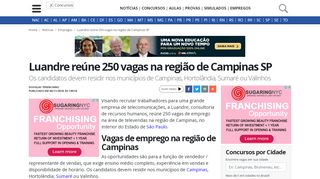 
                            13. Luandre reúne 250 vagas na região de Campinas SP - JC Concursos