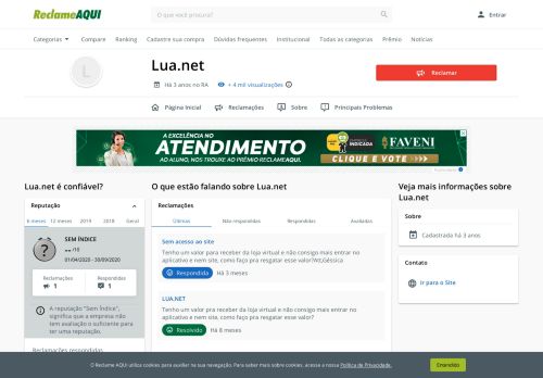 
                            3. Lua.net - Reclame Aqui