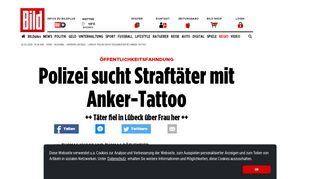 
                            13. Lübeck: Polizei sucht Sexgangster mit Anker-Tattoo - Hamburg - Bild ...