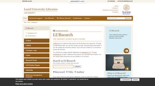 
                            1. LUBsearch | Lund University Libraries
