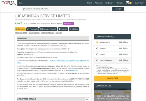 
                            13. Lucas Indian Service Limited - Financial Reports, Balance Sheets and ...