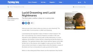 
                            8. Lucid Dreaming and Lucid Nightmares | Psychology Today