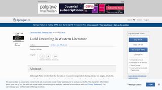 
                            10. Lucid Dreaming in Western Literature | SpringerLink