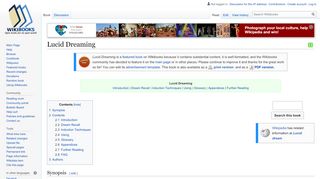 
                            12. Lucid Dreaming - Wikibooks, open books for an open world