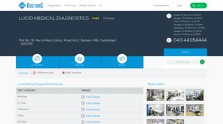 
                            3. Lucid Medical Diagnostics - Banjara Hills - DoctorC