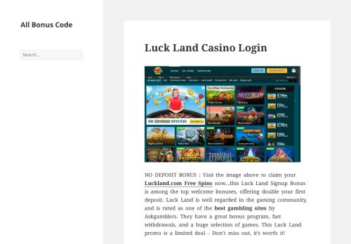 
                            13. Luck Land Casino Login - Bonus Code