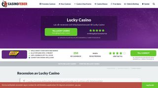 
                            3. Lucky Casino » Spela utan registrering! 100% cashback upp till 250 kr