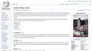 
                            11. Lucky Friday mine - Wikipedia