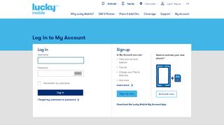 
                            5. Lucky Mobile: Log in to My Account