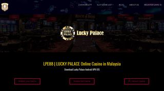 
                            2. Lucky Palace Malaysia ( LPE88 ) | Download & Register ...