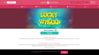 
                            7. Lucky Wizard | 11 free spins | Legs Eleven