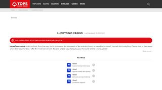 
                            13. LuckyDino Online Casino Review | CasinoTopsOnline.com