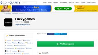
                            9. Luckygames Crypto Casino | Coin Clarity