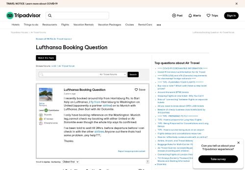 
                            9. Lufthansa Booking Question - Air Travel Forum - TripAdvisor