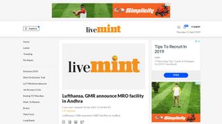 
                            10. Lufthansa, GMR announce MRO facility in Andhra - Livemint