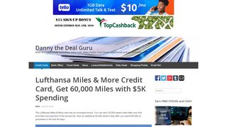 
                            8. Lufthansa Miles & More Credit Card, Get 60,000 Miles with $5K ...