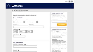 
                            2. Lufthansa | Registrierung