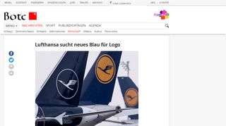 
                            11. Lufthansa sucht neues Blau für Logo | Wirtschaft | Bote der Urschweiz