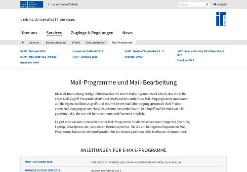 
                            9. LUIS - Mail-Programme - Leibniz Universität Hannover