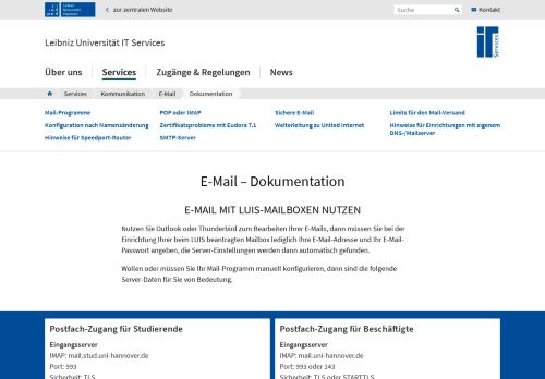 
                            2. LUIS - Mailserver - Leibniz Universität Hannover