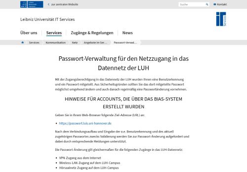 
                            1. LUIS - Passwort-Verwaltung - Leibniz Universität Hannover