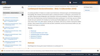 
                            4. Lumberyard-Versionshinweise – Beta 1.6 (November ... - Amazon.com