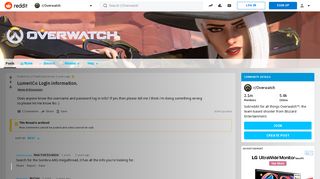 
                            1. LumeriCo Login information. : Overwatch - Reddit