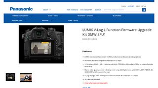 
                            6. LUMIX V-Log L Function Firmware Upgrade Kit - DMW-SFU1-VLOG ...