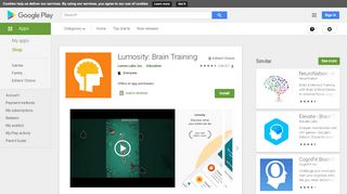 
                            1. Lumosity #1 Gehirnspiele & kognitive Trainings-App - Google Play