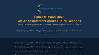 
                            11. Lunar Mission One - Reach for the MoonLunar Mission One - Index ...