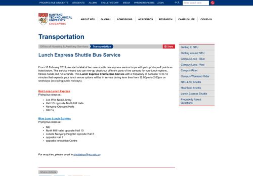 
                            9. Lunch Express Shuttle Bus Service