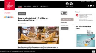 
                            11. Lunchgate platziert 1,8 Millionen Restaurant-Gäste Startupticker.ch ...