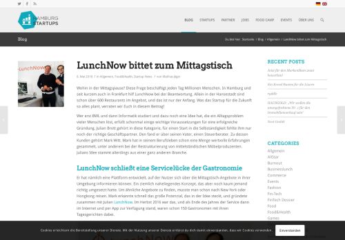 
                            2. LunchNow bittet zum Mittagstisch - Hamburg Startups