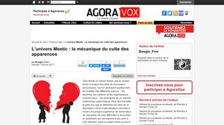 
                            12. L'univers Meetic : la mécanique du culte des apparences - AgoraVox ...