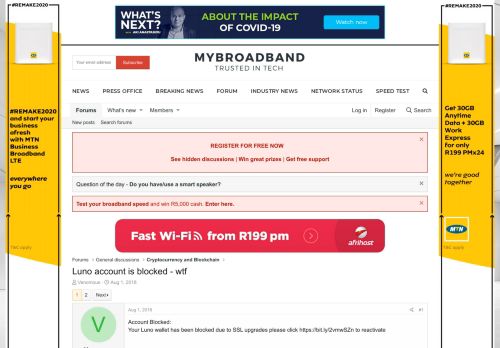 
                            4. Luno account is blocked - wtf | MyBroadband