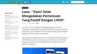 
                            9. Luno : “Kami Telah Mengadakan Pertemuan Yang Positif ...