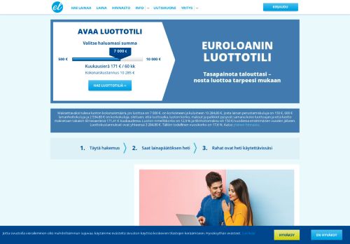 
                            3. Luottotili - hae turvallisesti 1 000-10 000€ | Euroloan