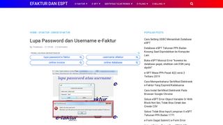 
                            10. Lupa Password dan Username e-Faktur - eFaktur dan eSPT