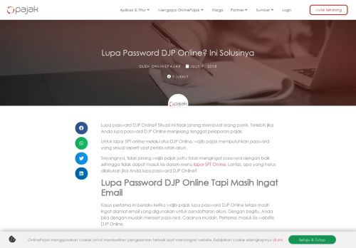 
                            11. Lupa Password DJP Online? Ini Solusinya | OnlinePajak