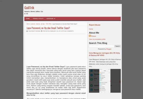 
                            12. Lupa Password, no Hp dan Email Twitter Saya? | GaliTrik