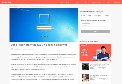 
                            6. Lupa Password Windows 7? Begini Solusinya! - Sepulsa