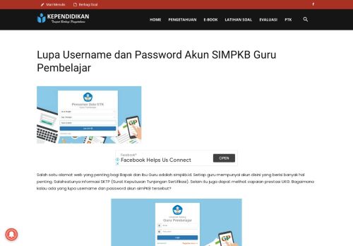 
                            13. Lupa Username dan Password Akun SIMPKB Guru Pembelajar ...