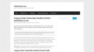 
                            6. Lupane State University Student Portal - portal.lsu.ac.zw - eduloaded ...