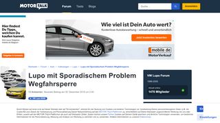 
                            1. Lupo mit Sporadischem Problem Wegfahrsperre : VW Lupo - Motor-Talk