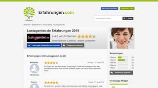 
                            4. ᐅ Lustagenten.de Erfahrungen aus 4 Bewertungen » 4.3/5 im Test